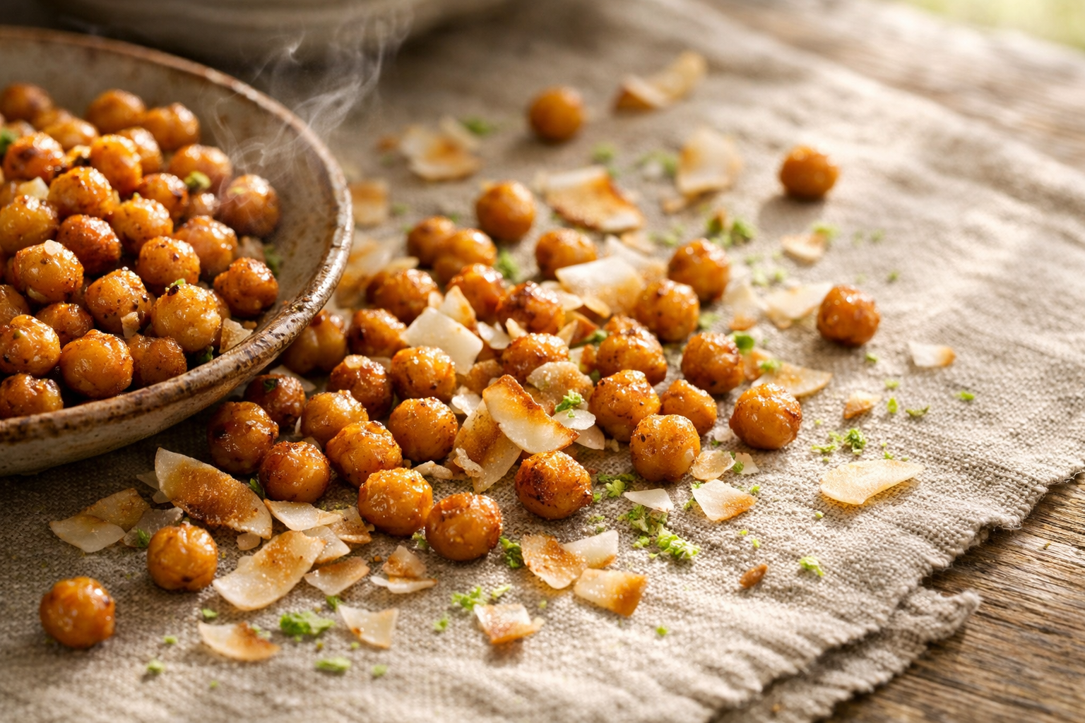 Crispy Coconut Chickpea Clusters