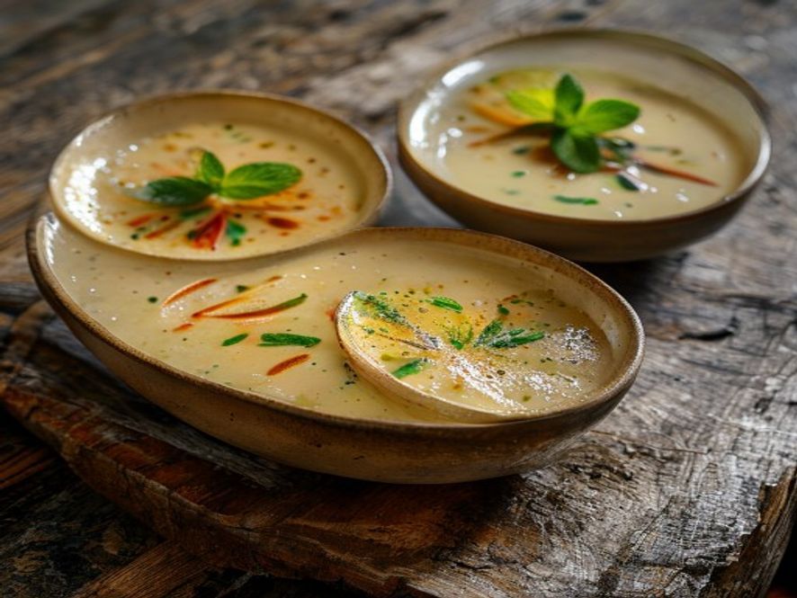 Coconut Water & Turmeric Gazpacho with Charred Lime & Crispy Tortilla Strips