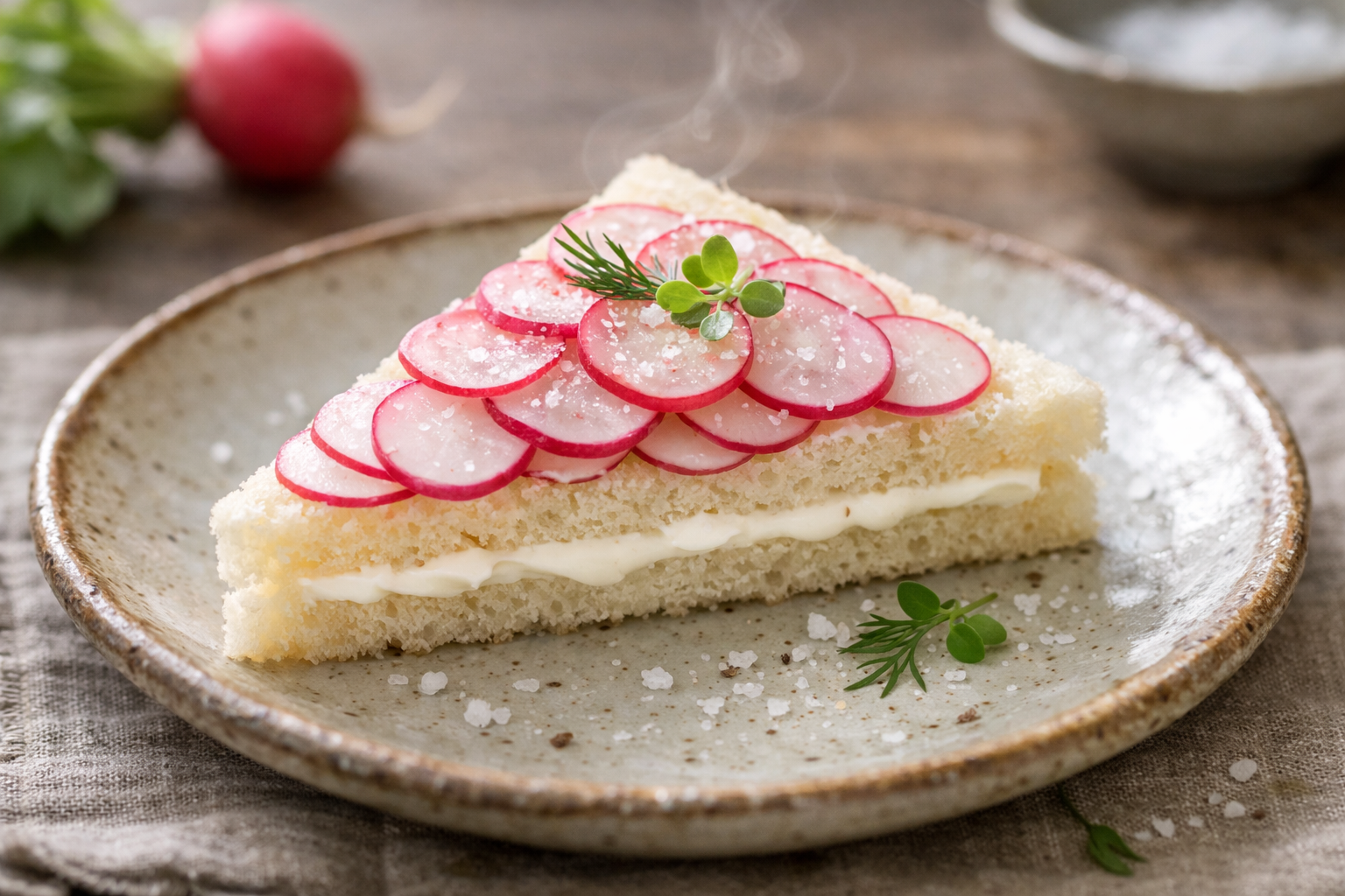 Radish & Cream Cheese Tea Sandwich