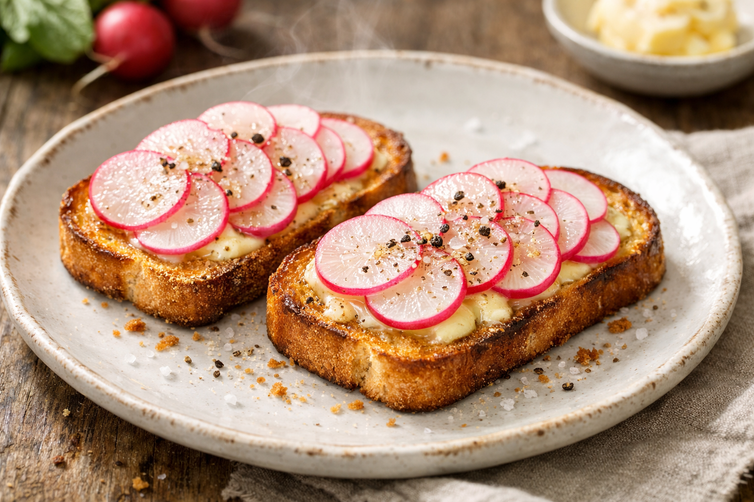 Radish Butter & Fleur de Sel Crisps