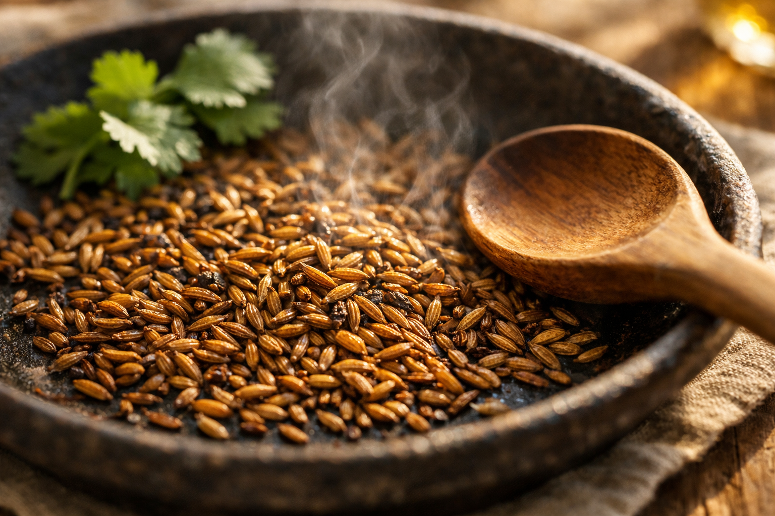 Cumin's sweetness emerges only when you toast it until it smells like caramel