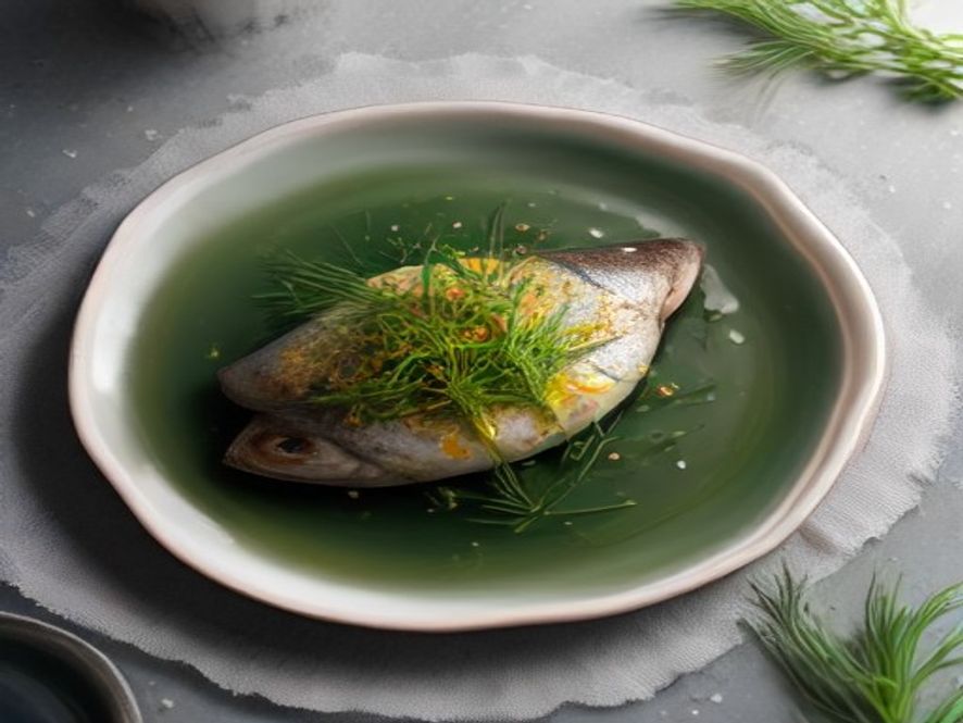 Whole Roasted Daurade Royale en Papillote with Saffron Beurre Blanc, Charred Lemon & Sea Bean Fricassée