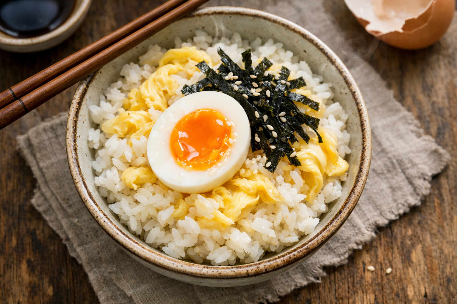 Tamago Kake Gohan with Crispy Nori