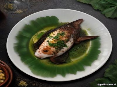 Whole Charred Red Snapper en Croûte de Sel with Crispy Tamarind Pods, Burnt Fennel-Anise Emulsion & Charred Okra Escabeche